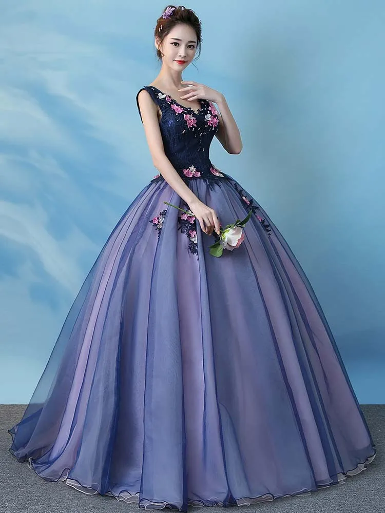 2022 bunte Quinceanera Kleid Party Prom Kleid Spitze Stickerei V-ausschnitt Ballkleid Quinceanera Kleid Plus Größe