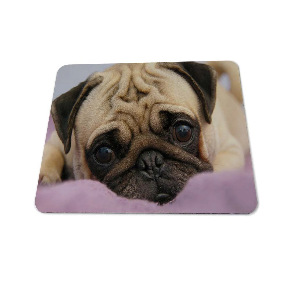 Animal Pug Overlock Gaming Rubber Dog Mouse Pad Silicon Mat Gaming Mouse Pad 180 220mm