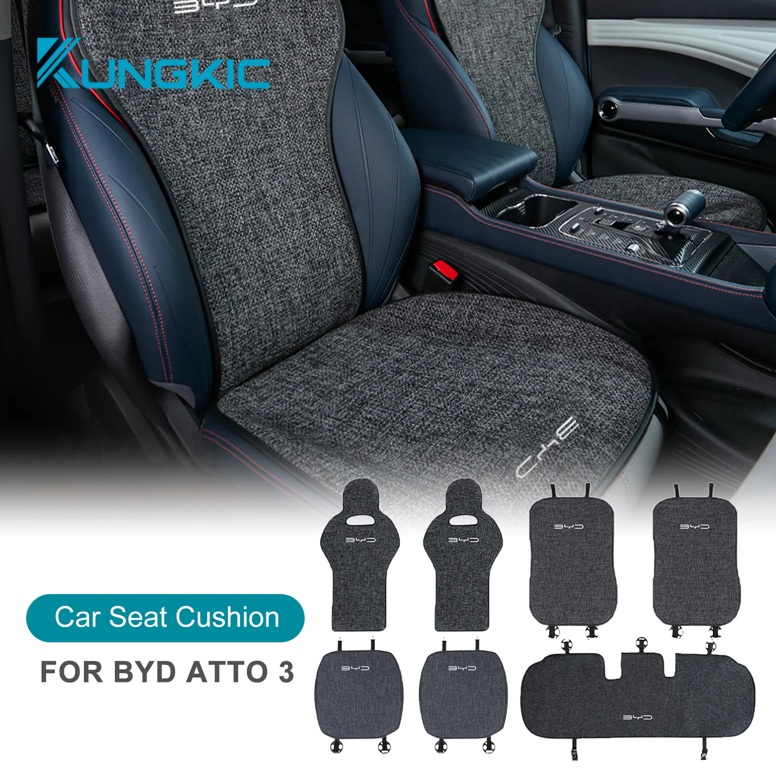 for BYD Atto 3 2022 2023  2024 high quality linen cushion breathable and comrfortable car seat cover Seat protection accessories