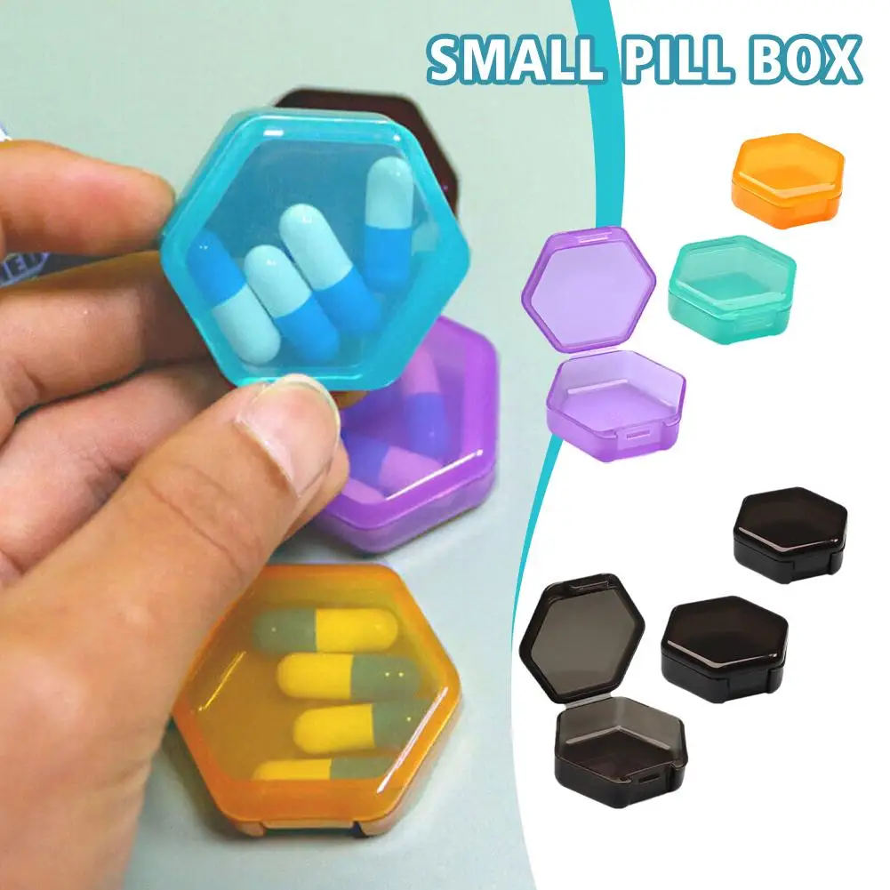 3 Pcs Portable Small Pill Box Daily Mini Pill Organizer Travel Pocket Carry With You Portable Medicine Storage Box