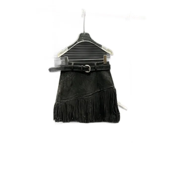 Belt Fringe Belt a Line Utility Style with Asymmetrical Mini Skirt Streetwear Regular Thickness Autumn Fringe Skirt for Women
