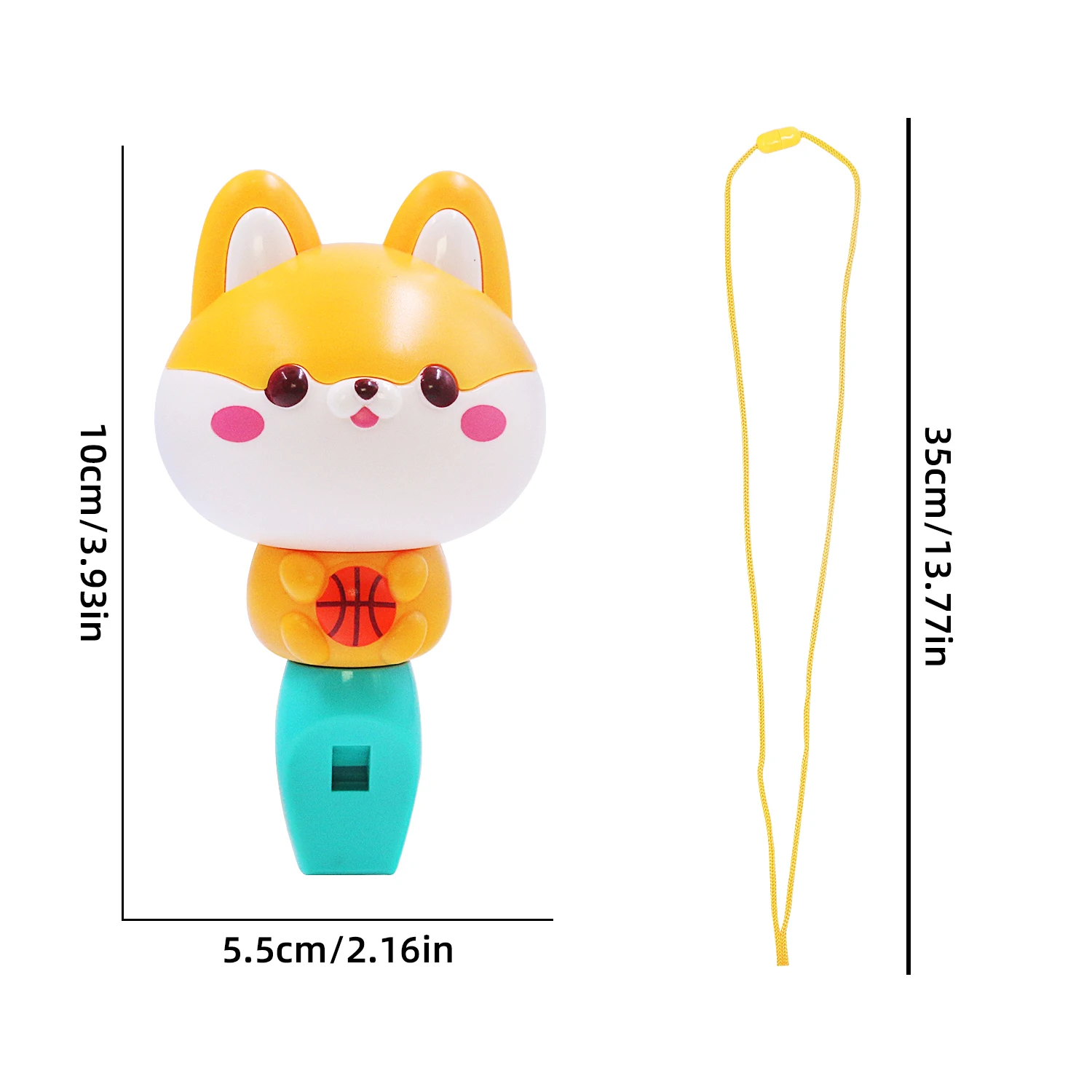 Cartoon children's whistle with hanging rope small horn blowing suspended ball whistle toy musical instrument