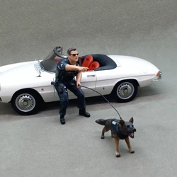 1/18 Scale Model Car Police Special Forces With Dog Action Figure Scene Accessory Car Display Dolls Toys Collection Gifts Fans