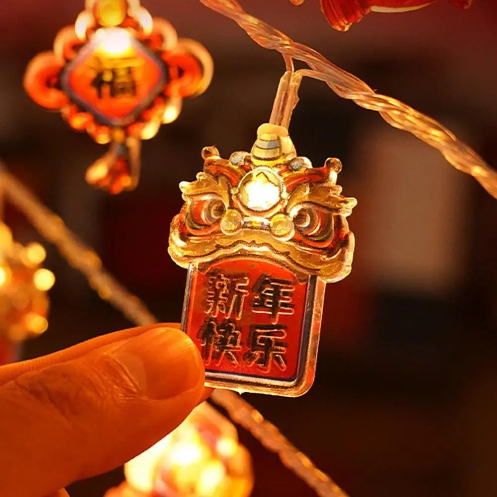 2026 مهرجان الربيع الصيني جو سلسلة أضواء حلي معلقة المنزل السنة الجديدة غرفة نوم غرفة المعيشة الديكور 2 متر 10Led