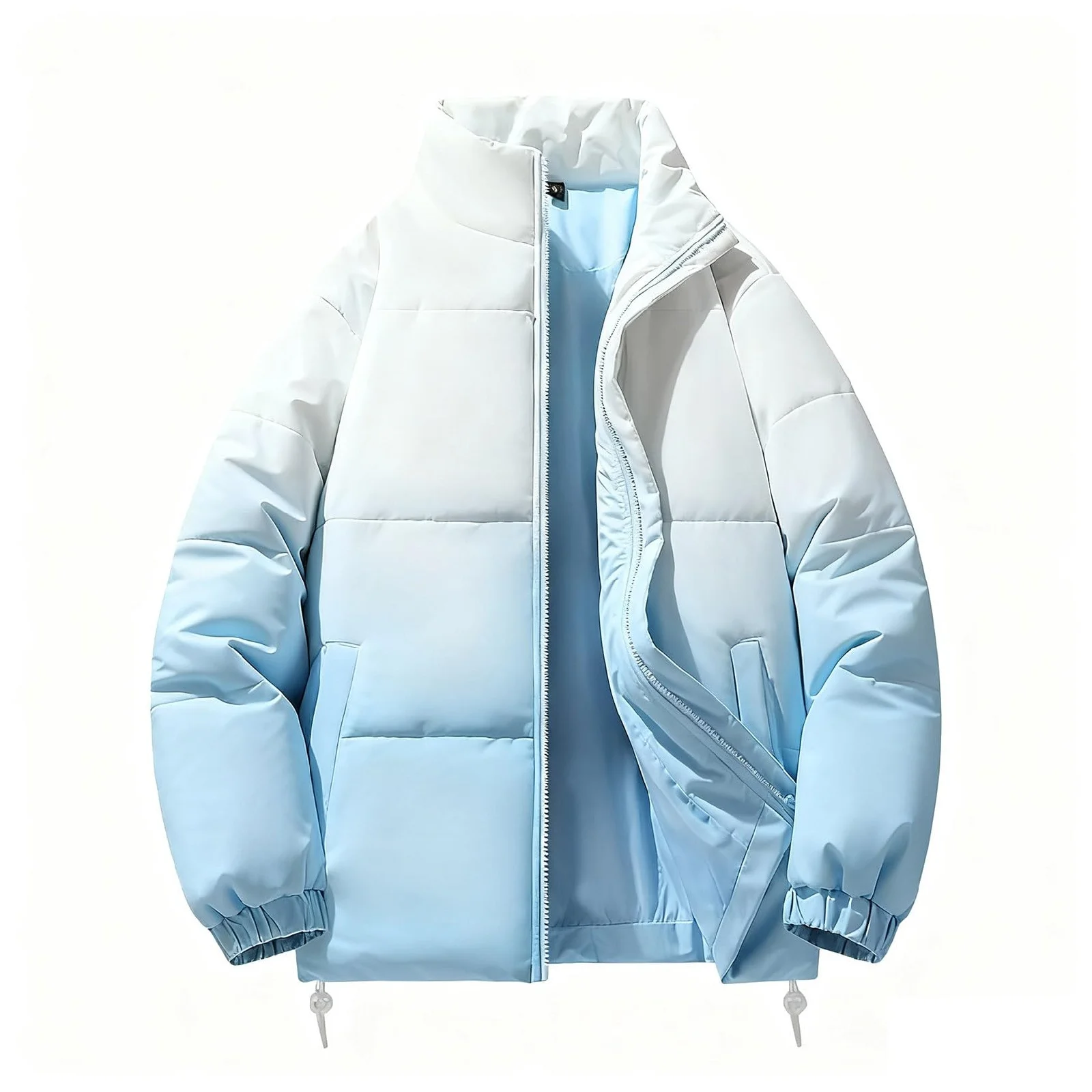 

Stand Up Collar Gradient Cotton Jacket Loose And Thick Cotton Jacket Winter Men'S And Women'S Casual Jackets