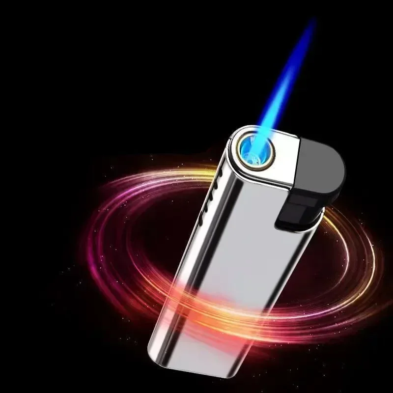 Wholesale Custom Windproof Butane Lighter Rechargeable High Power Cigarette Igniter Kitchen Barbecue Women Men Smoking Gift
