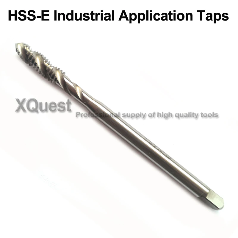 XQuest HSSE Metric Extra Long Shank Spiral Flute Tap M2 M2.5 M2.6 M3 M3.5 M4 M5 M6 M8 M10 M12 machine extended handle Taps 100MM