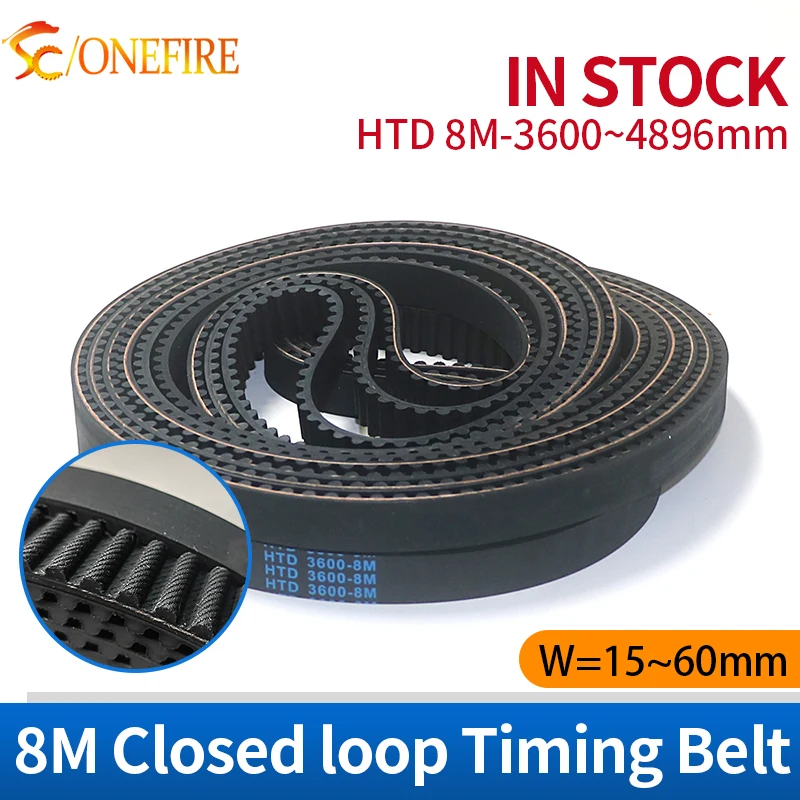 

HTD 8M Rubber Timing belt Length 3600/3808/3824/4400/4896mm Width 15~60mm HTD8M Closed loop beltS
