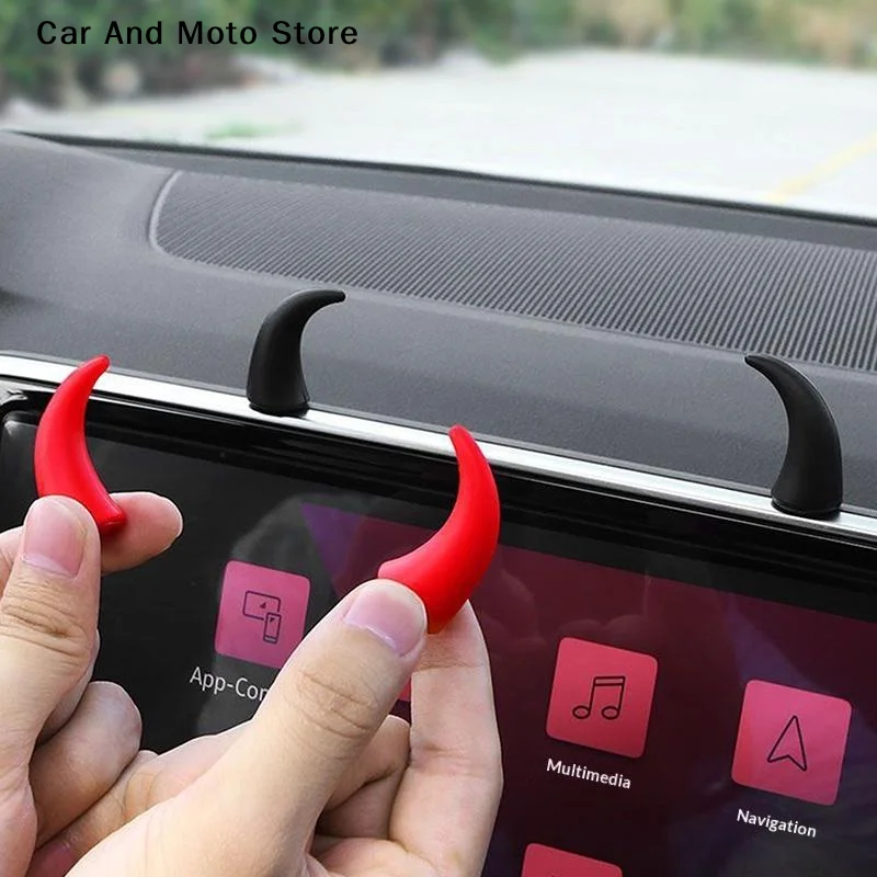 Car Steering Wheel Devil Corner Sticker Mini Decoration Cute Creative Interior Accessories for Universal Auto Styling 2pcs