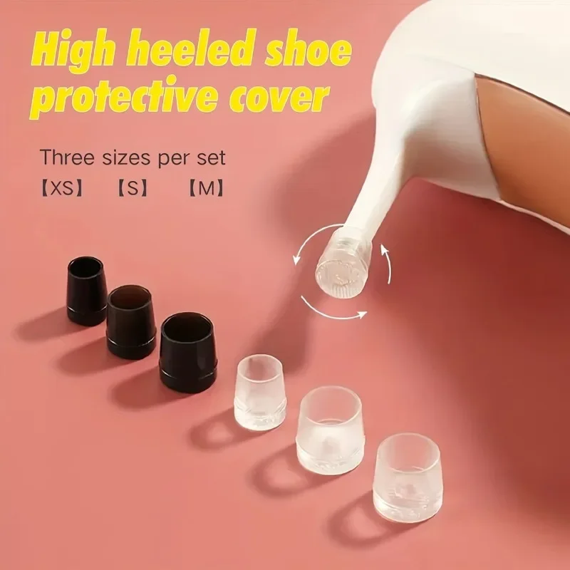 2pcs High Heel Shoes Heel Protectors Silent Wearable Anti-slip Sound-absorbing Heel Protectors Wedding Shoes Parts