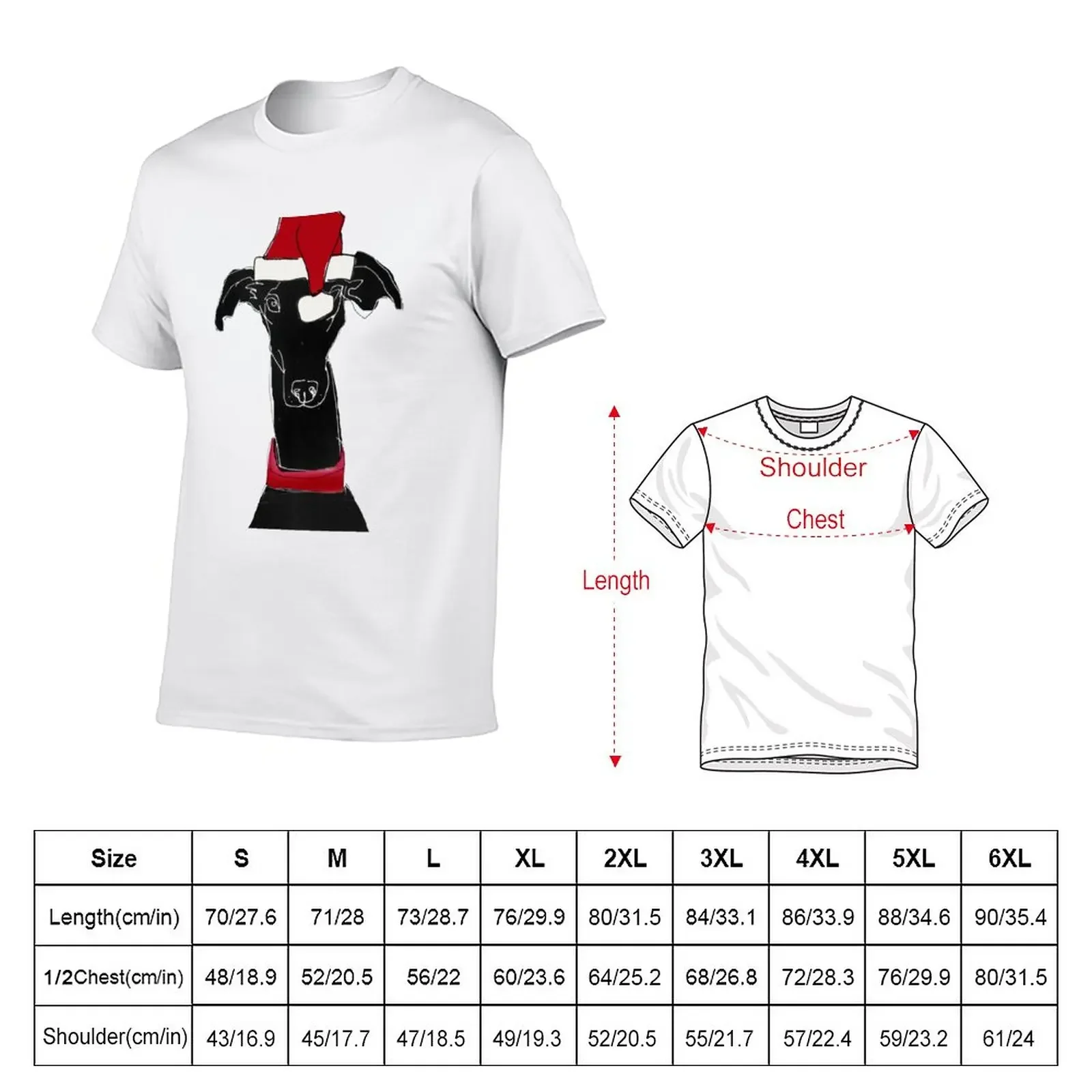 greyhound xmas T-Shirt oversizeds kawaii clothes plain white t shirts men