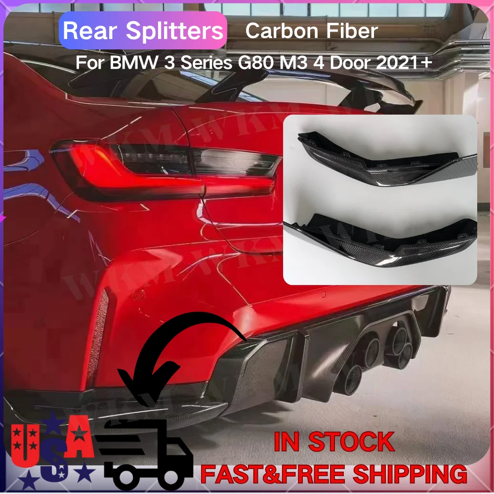 

Carbon Fiber Rear Diffuser Spoiler Splitters For BMW 3 Series G80 M3 4 Door 2021+ Rear Bumper Diffuser Splitters Accessories