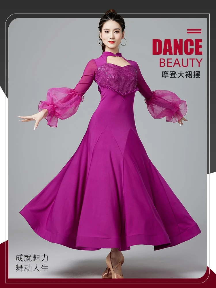 2025 Modern Dance Kleid Damen Neue Gesellschaftstanz Latin Dance Gesellschaftstanz Cha Cha Praxis Performance Kleid 9052