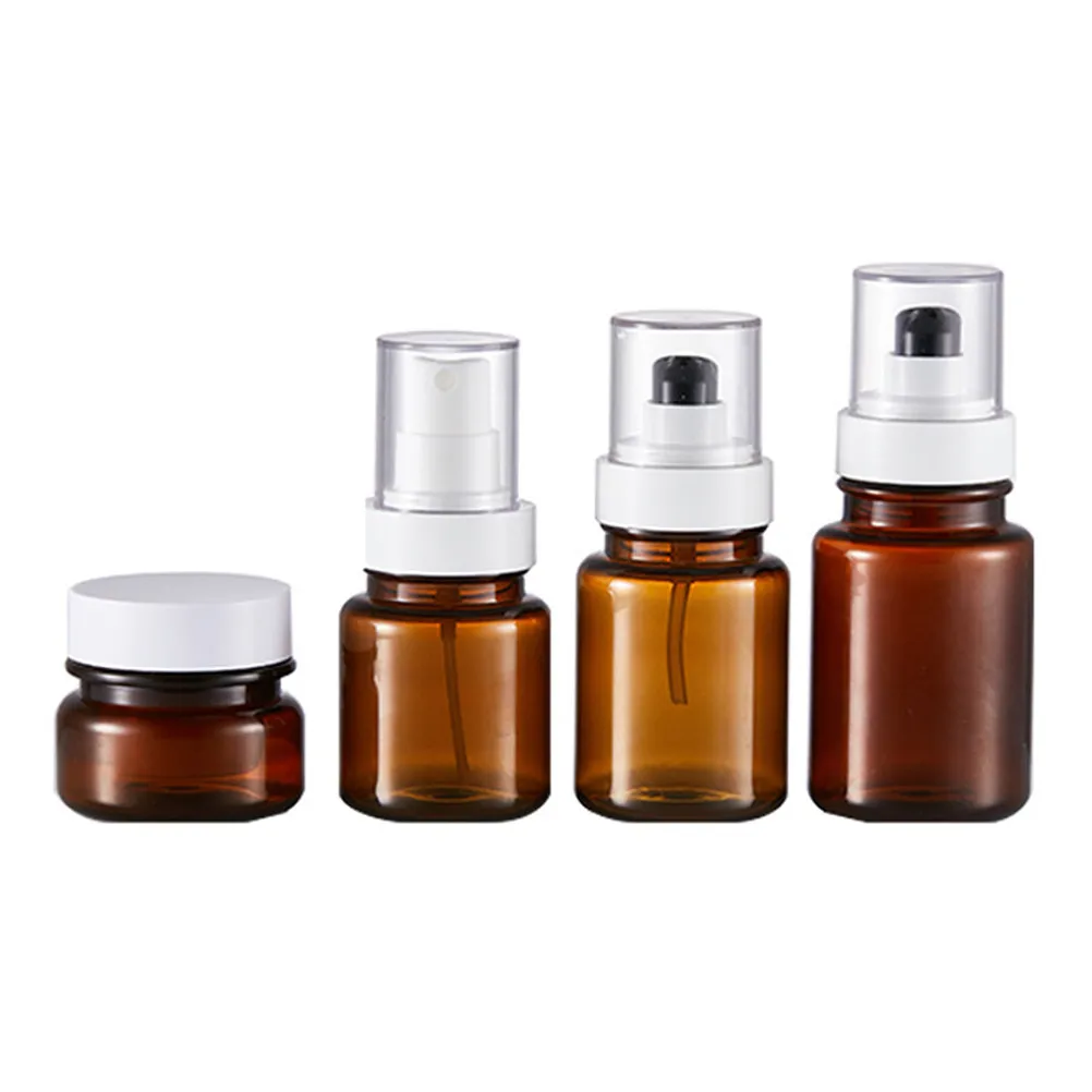 4Pcs Precision Spray Bottles Travel Dispenser Containers Portable Lightweight Makeup Lotion Essential Oil Storage Set