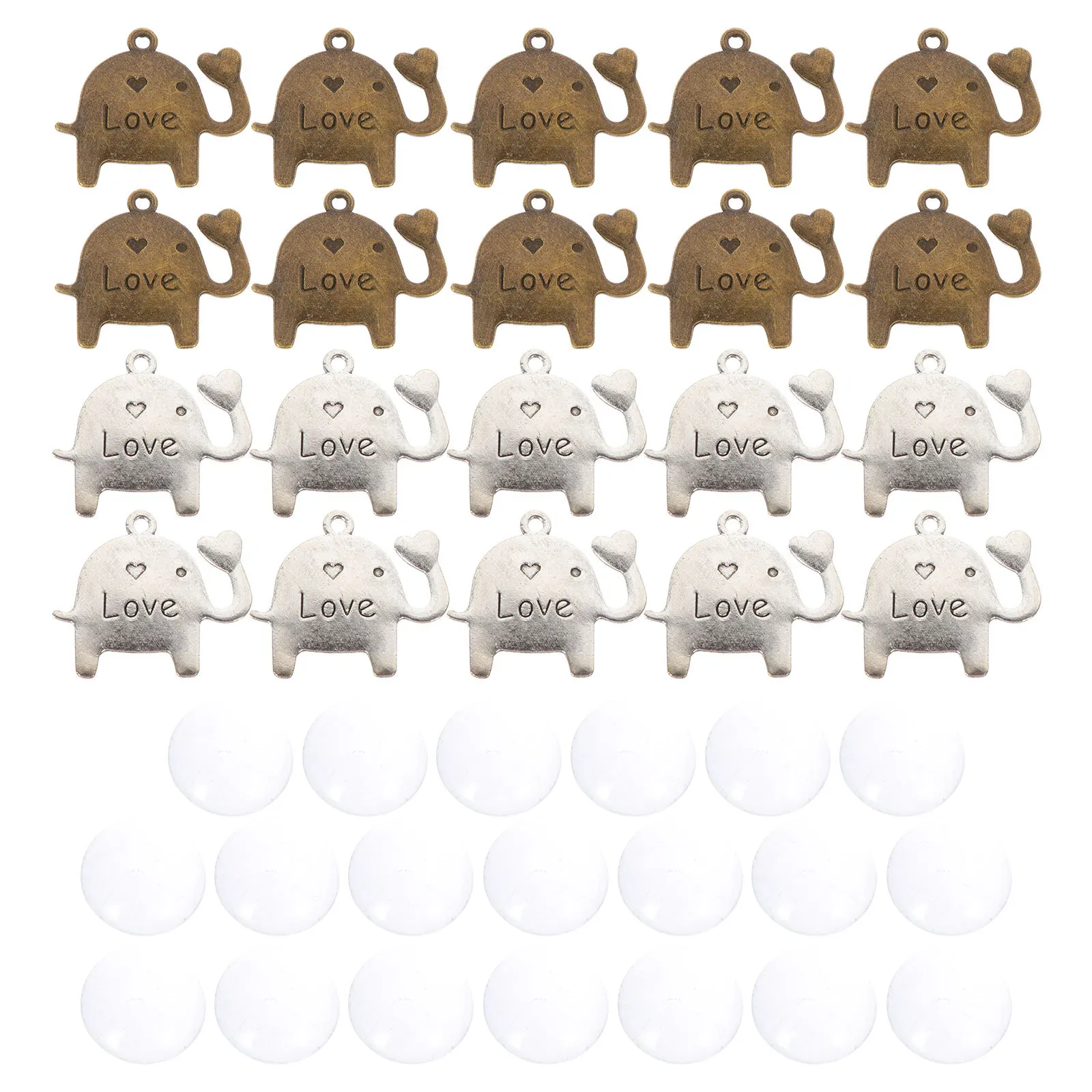 

20Sets Photo Pendant Elephant Shape Bases DIY Jewelry Making Supplies Exquisite Workmanship Metal Trays DIY Pendant Trays