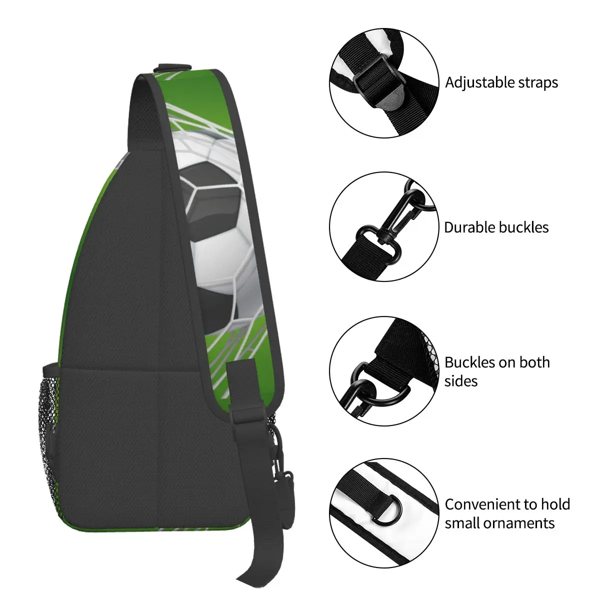 Fußball Fußball Schulter taschen Brust Cross body Schulter Rucksack Outdoor Wandern Tages rucksäcke grüne Bälle Sport muster Schult aschen