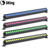 U'King 4Pcs 60W Wall Wash Light Bar 24X3W RGB LEDs Marquee Stage Light Bar DMX For Wedding DJ Party Bar Night Club KTV Concert