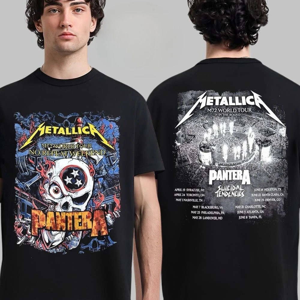 

Metallica M72 World Tour 2025 Merch Ktulu Two Sided Unisex Pure Cotton T-Shirt Both Men and Women Y2k Fashion Gothic T-Shirt