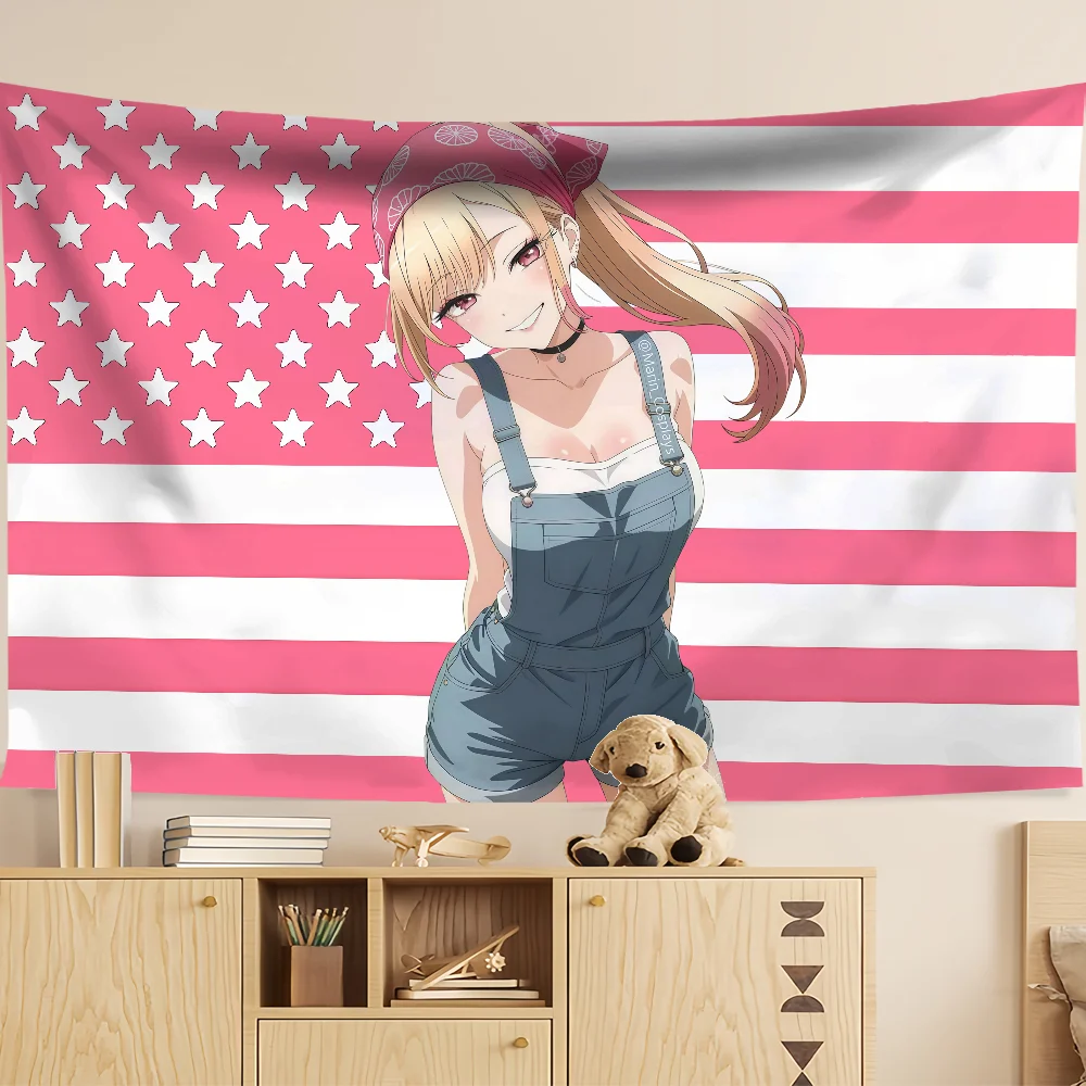 Anime Cute M-Marin Kitagawa Flag for Room Dorm Camping Party Living Room Garage Bar Wall Picnic Club Decor Banner