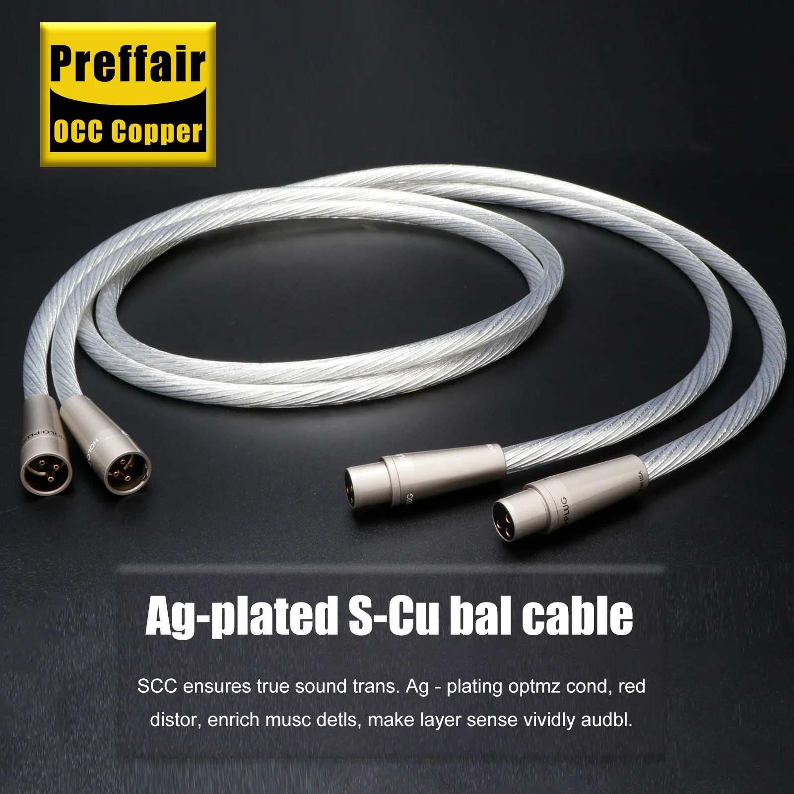 

Preffair Supreme Reference OCC Silver Plated Interconnects XLR Audio Cable With Carbon Fiber Xlr Balanced Male Female Hifi Cable