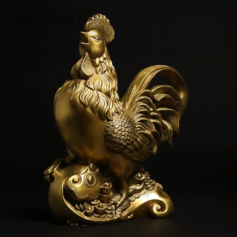 

1pc Metal Rooster Ornaments Living Room Desktop Decoration Home Decoration Crafts Recruiting Wealth Housewarming Gift Figurines