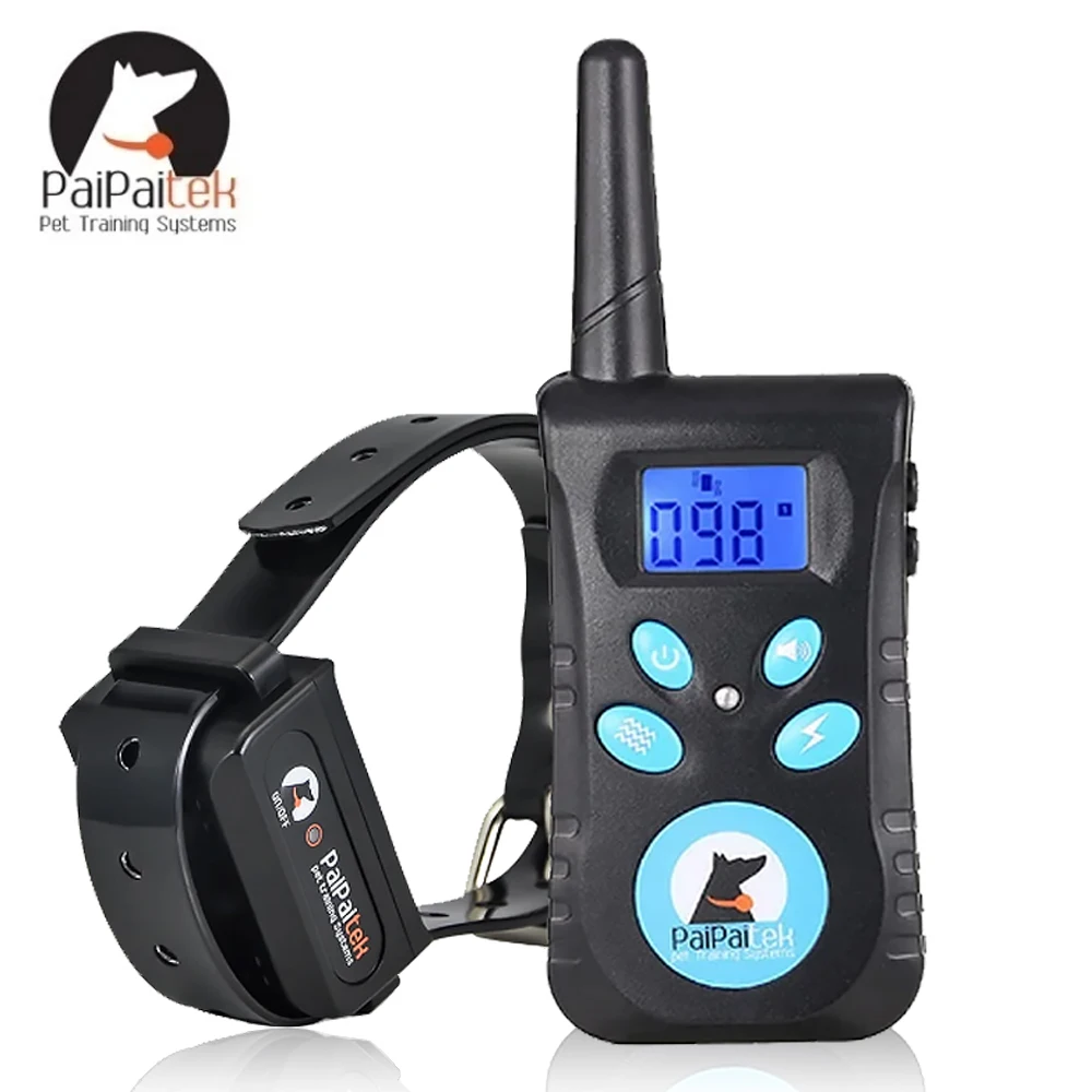 Paipaitek Dog Training Collar, 2-IN-1 Beep Vibration Shock Collar With Remote,Waterproof Dog Bark Collar, Pet Trainer Collar