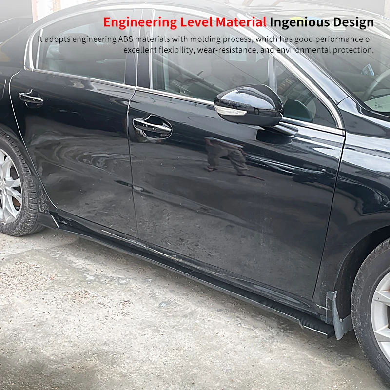 

For Peugeot 508 2011-2018 Car Anti-Collision Protection Accessories ABS Side Skirts Extensions Bumper Door Lip Splitters Winglet