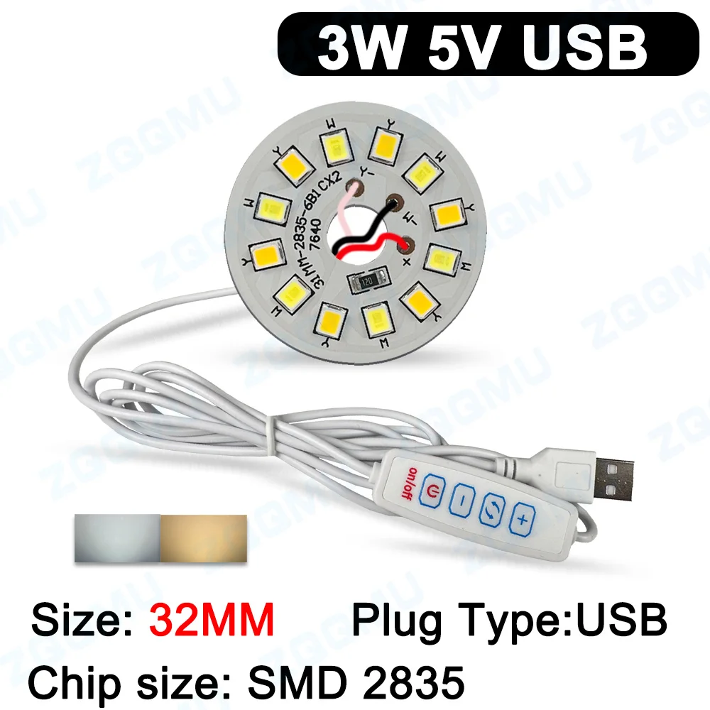 USB LED ライトボード DC5V 3 ワット 6 ワット 9 ワット 10 ワット 18 ワットデュアルカラー温白色光 SMD 2835 5730 DIY 2 色 PCB ランプビーズボード調光可能