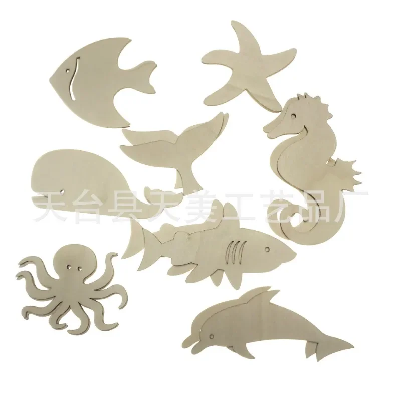

15PCS Unfinished Wood Cutouts Ocean Animals Wooden Paint Crafts for Kids Home Decor Ornament DIY Craft Art Project