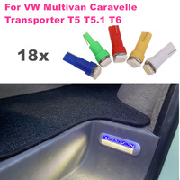 For VW Multivan Caravelle Transporter T5 T5.1 T6 5050 1SMD 18pcs/lot Canbus Error Free Car interior Foot Step LED Bulb