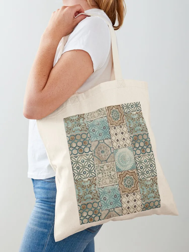 Vintage Zellige Reverie: Nostalgic Andalusian Moroccan Patterns Tote Bag women bag tote bag women tote great