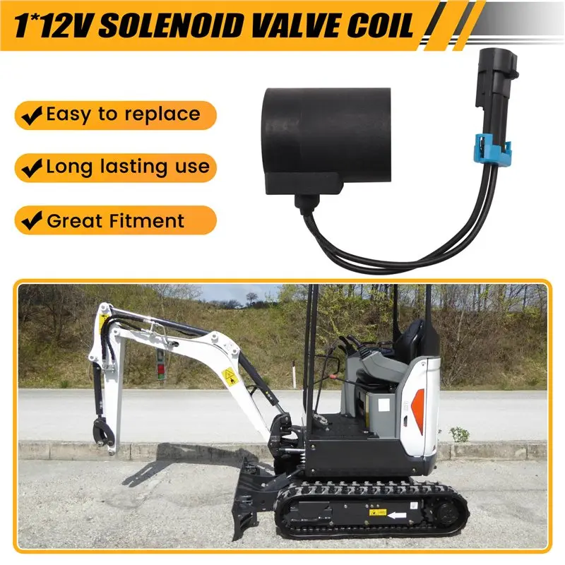 N26R-For Bobcat E16 319 320 322 325 425 428 430 435 Compatible 12V Solenoid Valve Coil- Model Number 6678984
