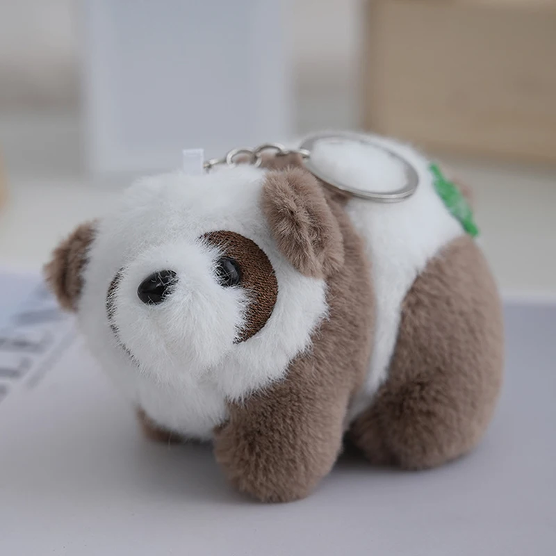 Llavero colgante de juguete de Panda de Animal de peluche lindo, colgante de mochila, adornos, regalos, 1PC