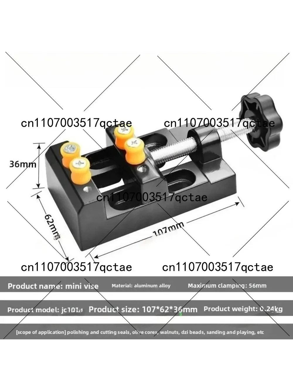 Aluminum Alloy Bench Clamp Bed Punching Holder Small Table vice Handheld Clamp for Walnut Peach Pit Pearl