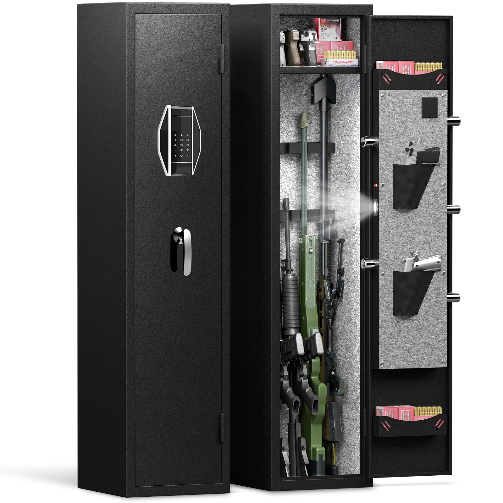 3-4 Gun Safe for Rifles and Pistols Quick Access Password Gun Safe,High Security Metal Rifle Safe Locker with Removable Shelf