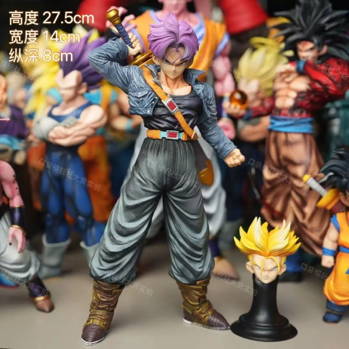 Dragon Ball Z Trunks Figur mit Austauschbaren Köpfen Super Saiyan Future Trunks Actionfigur PVC-Statue Sammlerstück Modell Spielzeug – Detail 1