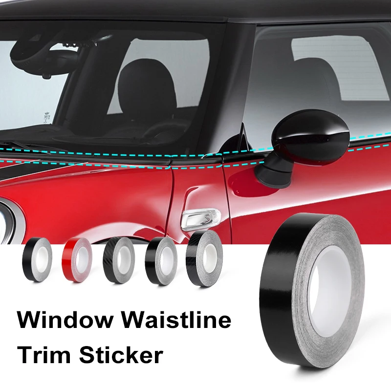 Car Window Trim Vinyl Film Door Waistline DIY Sticker Decor Black Line For Mini Cooper R55 R56 R60 R61 F54 F56 F60 Accessories