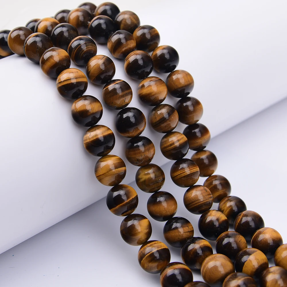 APDGG Natural 16mm Yellow Tiger Eye Stone Round Loose Beads Strands 15.5