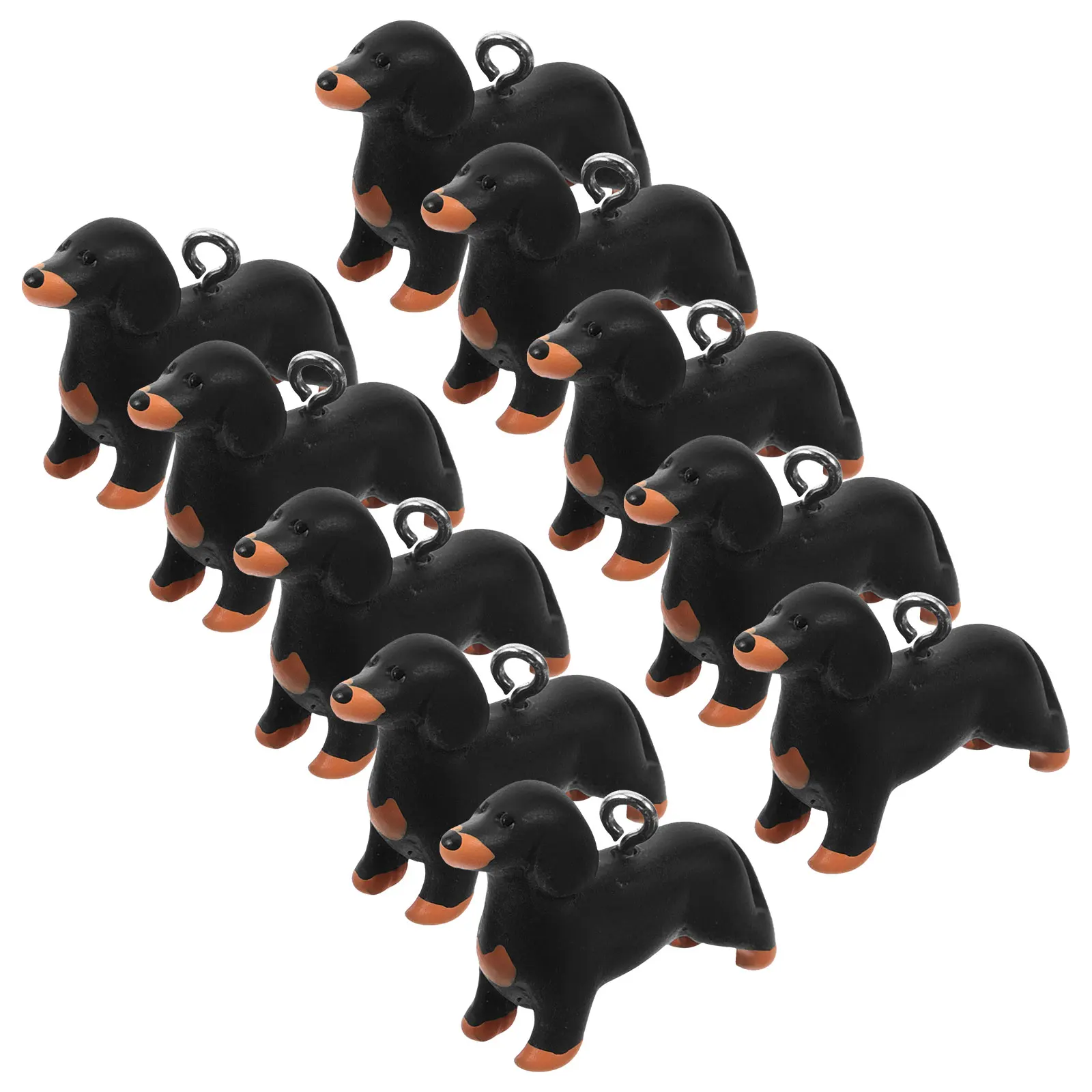 

10 Pcs Resin Sausage Dog Charms DIY Earrings Necklace Pendants Accessories Black Color Jewelry Making Crafts Gifts