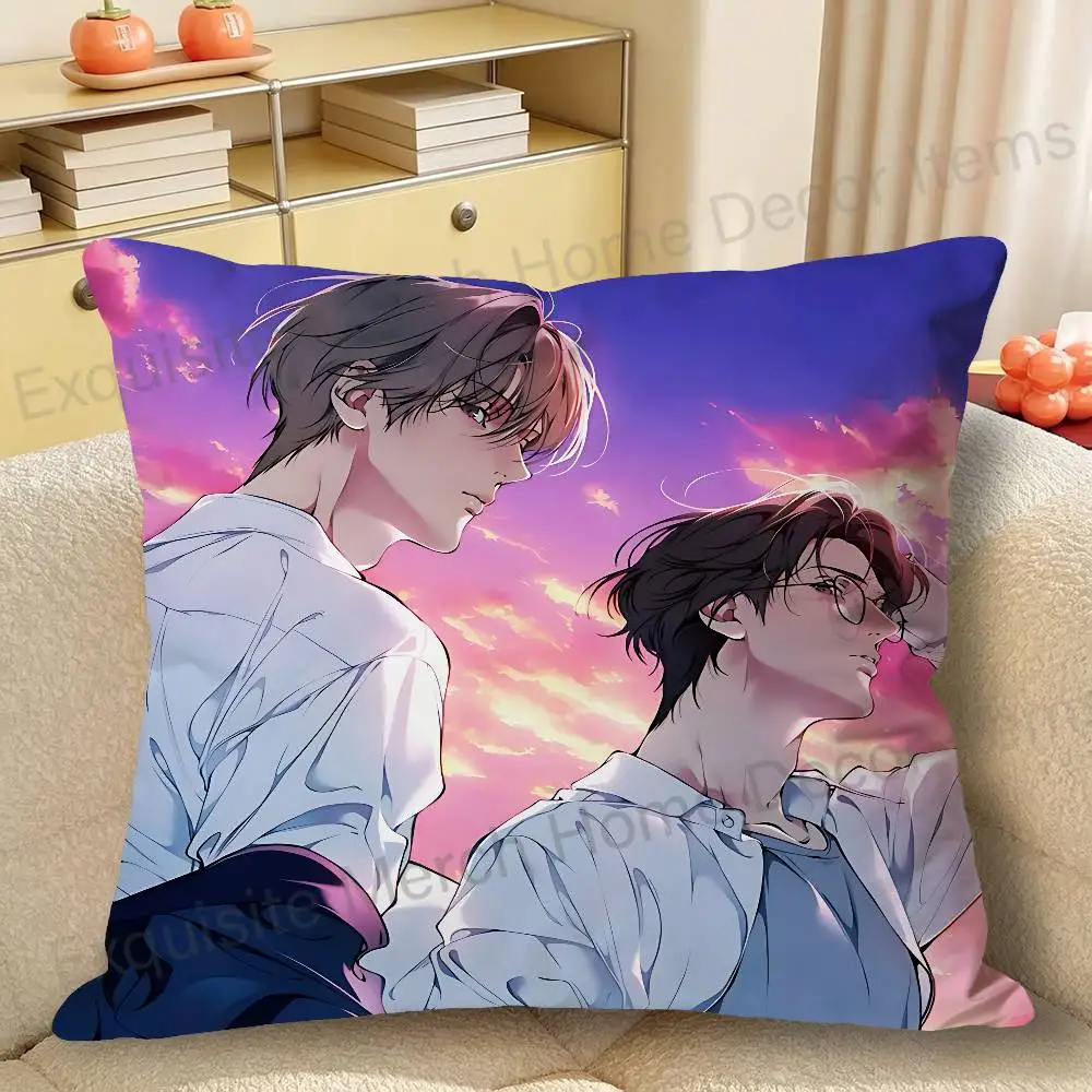 Manga L-Lost In The C-Cloud Polyester Printed Pillow Cover Square 30 40 45 50 60 65 cm Soft for Sofa Bed Car Home Decor