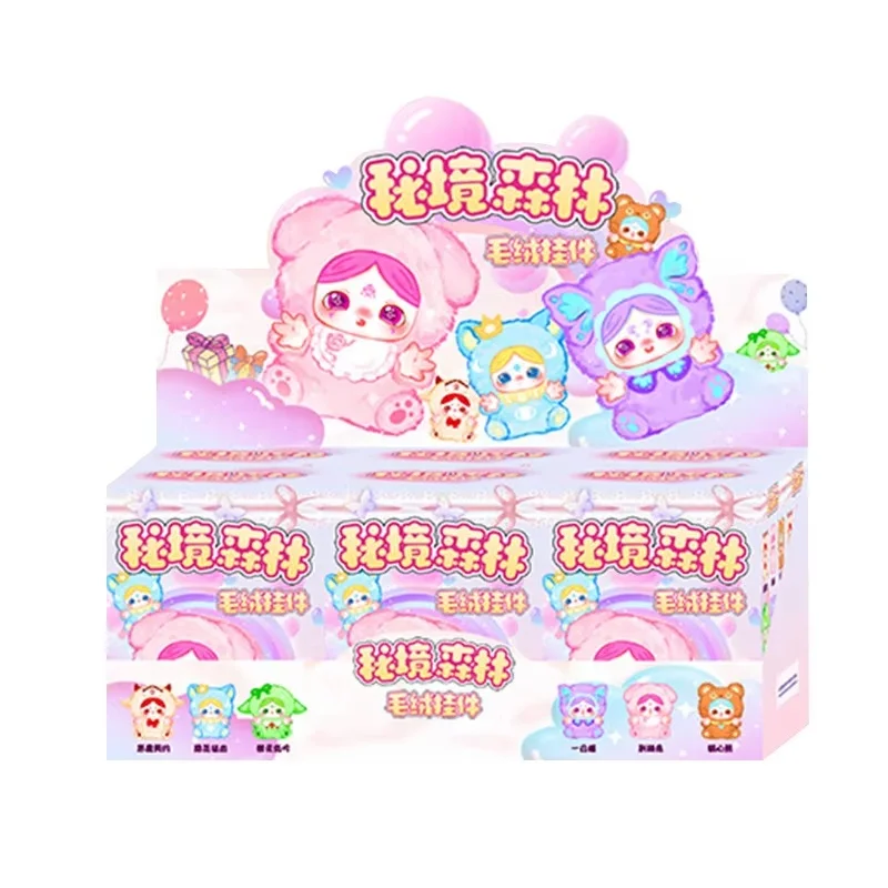 

Three Treasures 6Pcs Secret Forest Plush Blind Box Surprise Tide Play Vinyl Doll Toy Car Office Ornaments Collectible Gift