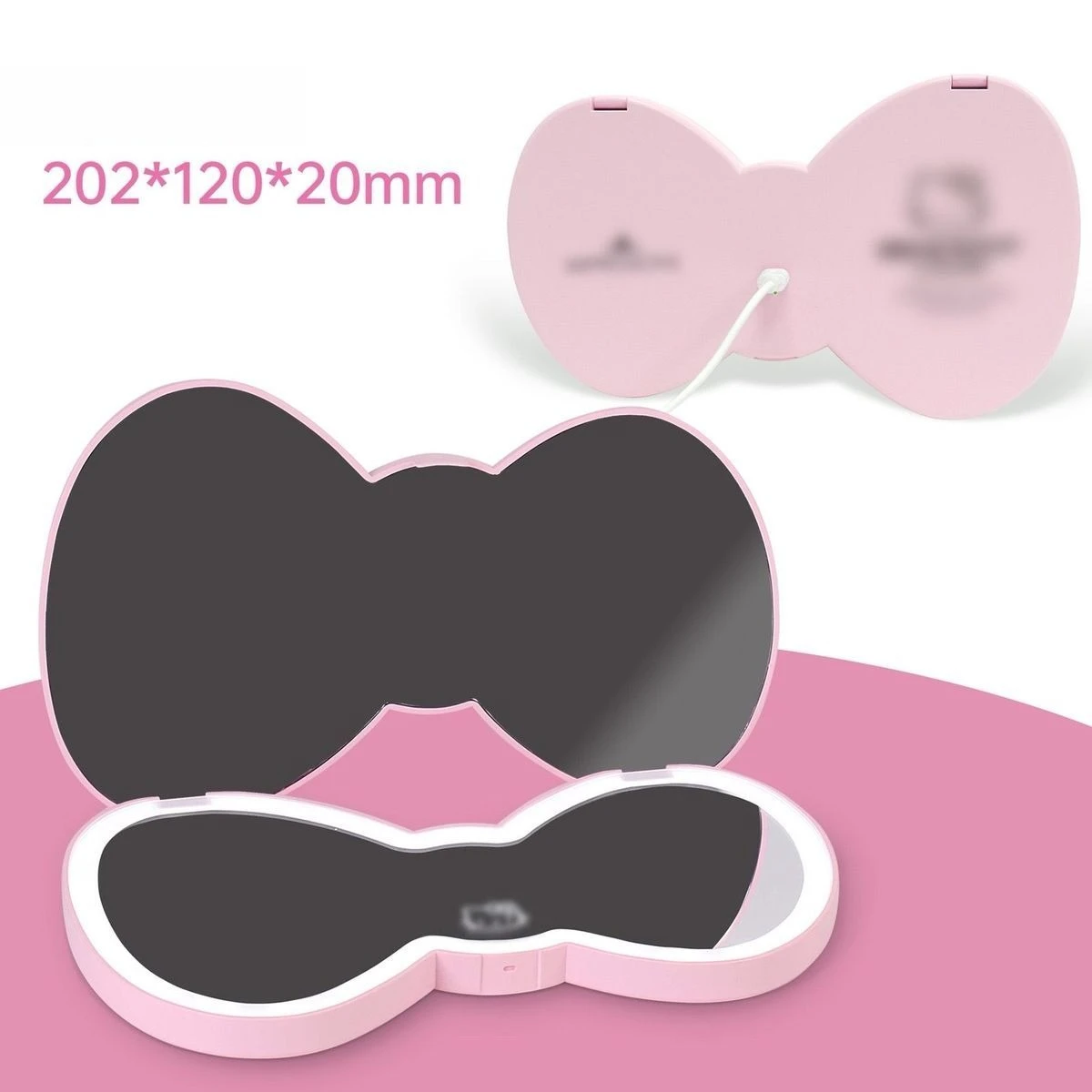 Kawaii Sanrio My Melody LED Mirror Butterfly Shape 3 Color Stepless Dimming Rechargeable HelloKitty Cute Portable Home Gifts view 6