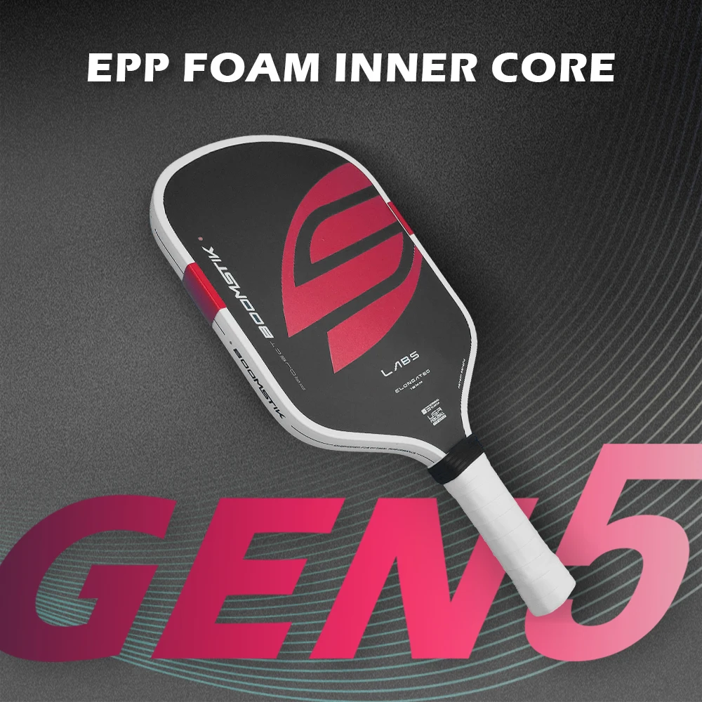 GEN5 BOOMSTIK Pickleball Paddle Allungato EVA Power Schiuma circostante Nucleo EPP puro Fibra di carbonio per prestazioni di gioco migliorate