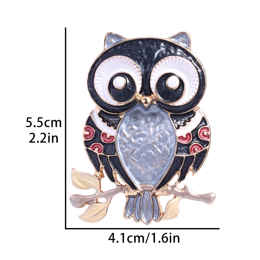 Cring Coco Fashion Cute Enamel Owl Brooch Pin Novelty Product Jewelry Women's Cartoon Animal Brooches for Women Bag Party 2024