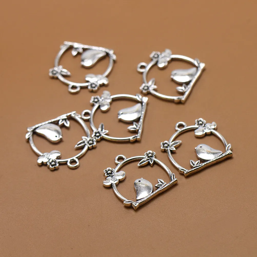

20Pcs Alloy Bird in Cage Pendant Charms Set for DIY Jewelry Making Necklace Bracelet Earring Keychain Anklet Craft Gift