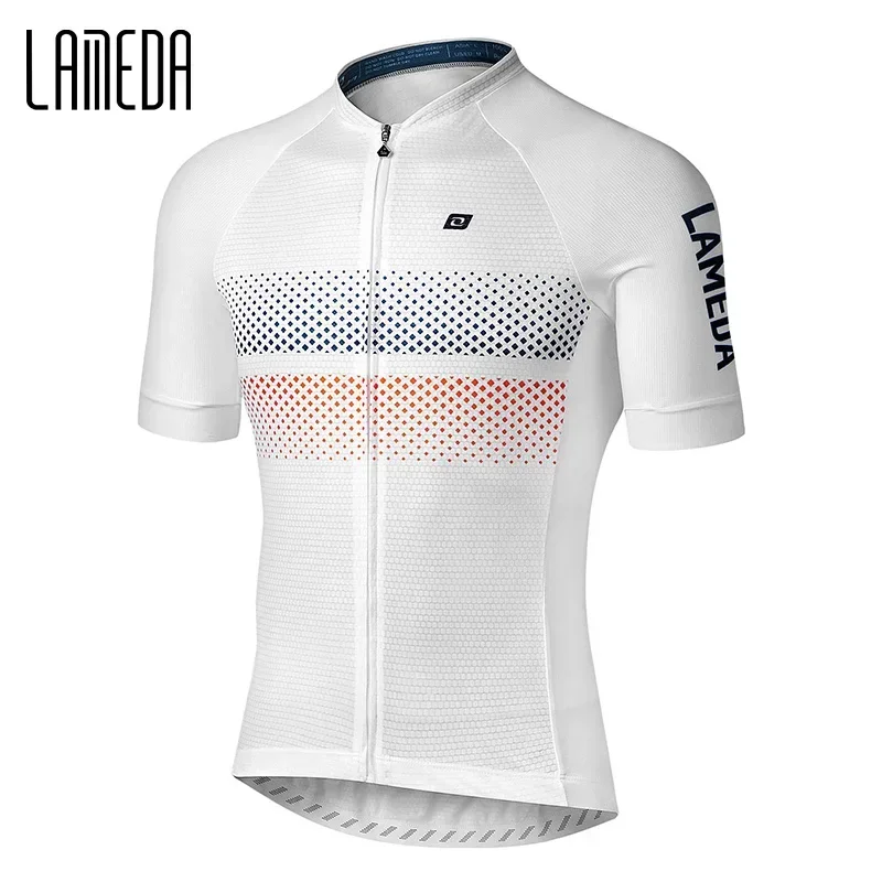 LAMEDA Bike Bicycle Jersey Men Summer Cycliny Short Sleeve for Men Biking Clothing Moisure Wicking MTB Top Shirts with 3 Pockets