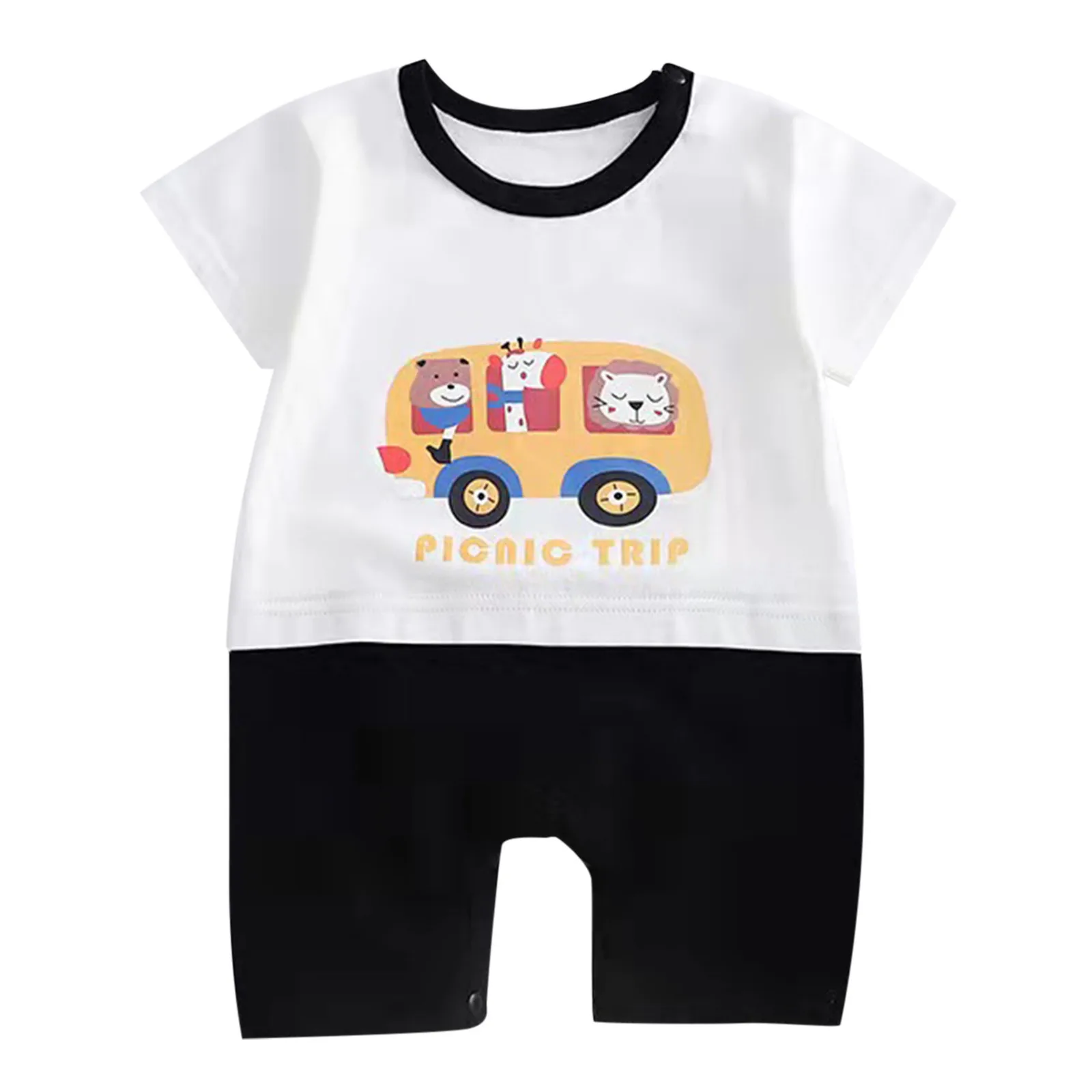 3 6 9 12 24 Months Infant Baby Clothes Newborn Jumpsuit Cotton Romper Sleepwear Cartoon Print Toddler Boys Girls Costume Onesie