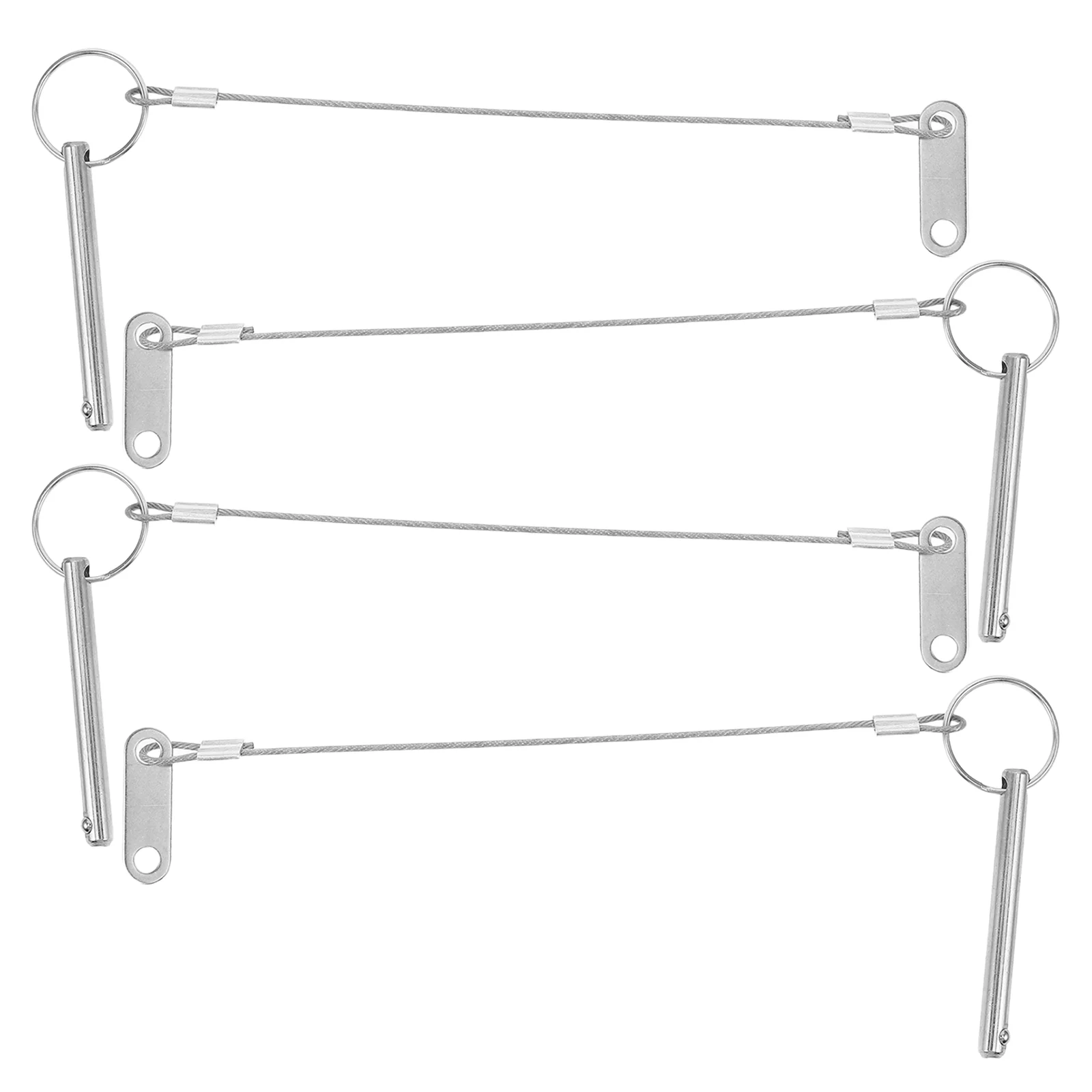 

4pcs Quick Release Pins Marine Safety Pins With Lanyard Carbon Steel Spring Locking Cotter Pins Lock Positioning For Bimini Tops