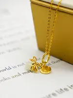 S925 sterling silver gold luminous firefly pendant design smart cute exquisite string DIY