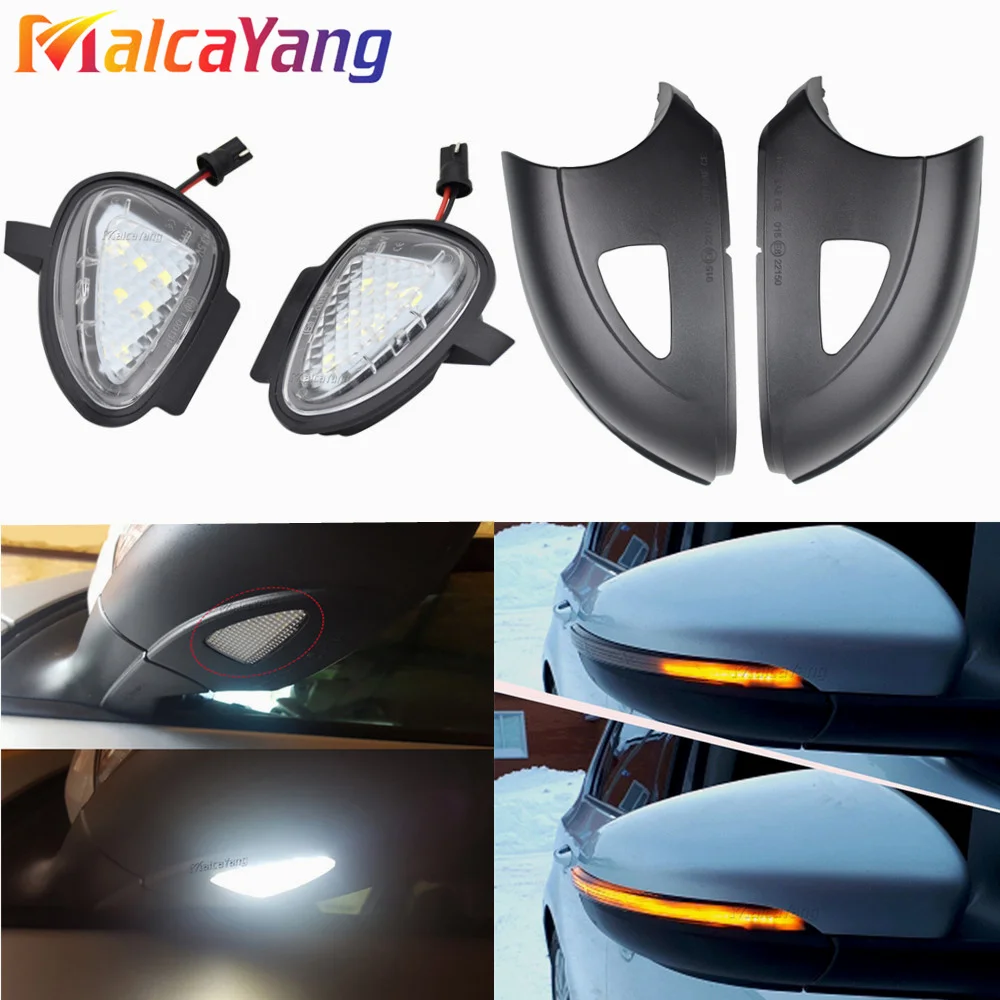 High Bright White LED Under Side View Mirror Puddle Light For Volkswagen VW GOLF 6 VI MK6 GTI R line Dynamic Turn Signal Light